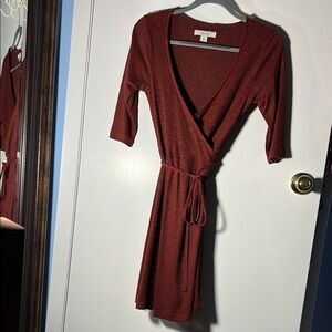 Adam Levine Rust Red Wrap Dress size large